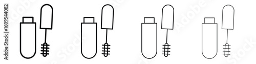 Mascara brush icon illustration sign collection. vector symbol or logo.