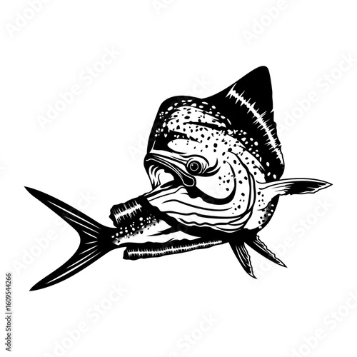 mahimahi dorado fishing illustration logo vector image t shirt
