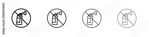 No aerosol spray signs illustration sign collection. vector symbol or logo.