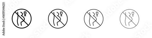 No alcohol during pregnancy period signs illustration sign collection. vector symbol or logo.
