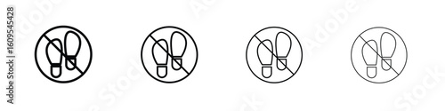 No foot print signs illustration sign collection. vector symbol or logo.