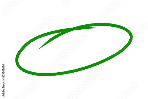 Hand Drawn Green Circles and Oval outline for highlighting text, circular scribble doodle, round circles isolated on transparent background, circle png