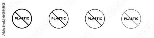 No plastic signs illustration sign collection. vector symbol or logo.