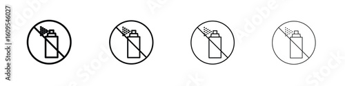 No spray can allowed signs illustration sign collection. vector symbol or logo.