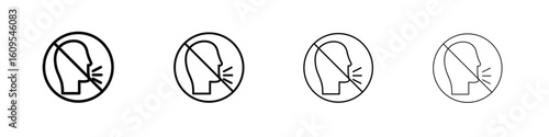 No talking signs illustration sign collection. vector symbol or logo.