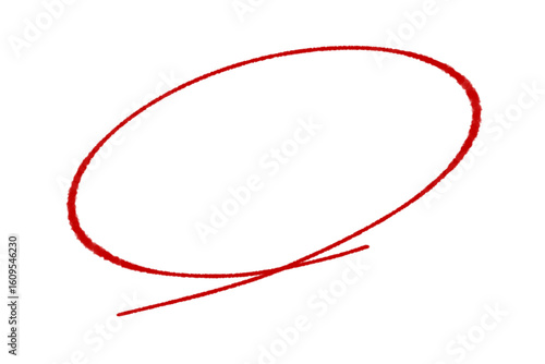 Hand Drawn Red Circle Outline PNG, Highlight Doodle, Scribble Round Shape Isolated on Transparent Background..