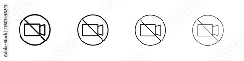 No video recording signs illustration sign collection. vector symbol or logo.