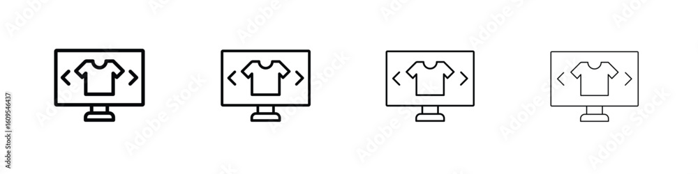 Online clothes shopping icon illustration sign collection. vector symbol or logo. Online clothes shopping icon illustration sign collection. vector symbol or logo.