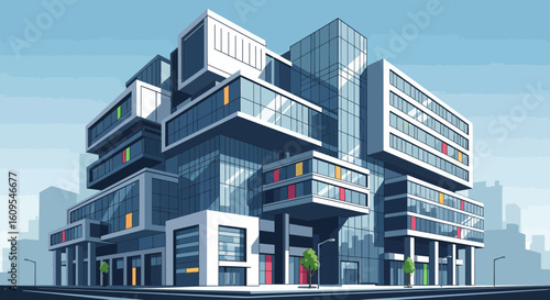 Modern Abstract City Building Illustration