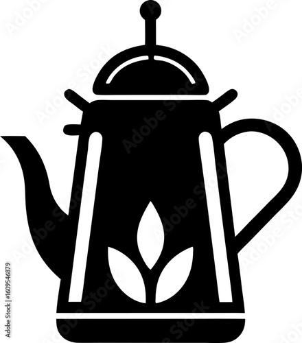 Tea Infuser Silhouette Icon. Steeper Ball Black and White Vector.