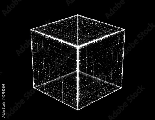Wallpaper Mural Abstract geometric cube.  Network of light Torontodigital.ca