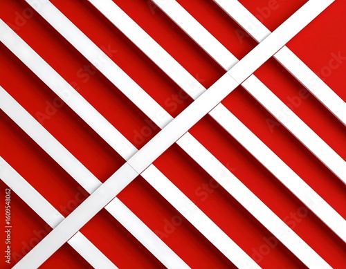 Wallpaper Mural Abstract geometric design of diagonal white stripes on a red background Torontodigital.ca