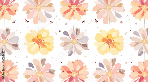 Watercolor background pattern pink flowers on white background, Pink pions watercolor on the white background	