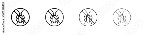 Stop insect signs illustration sign collection. vector symbol or logo.