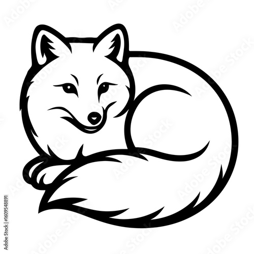 Clever Fox Resting - Cunning Woodland Creature Curled in Serene Comfort