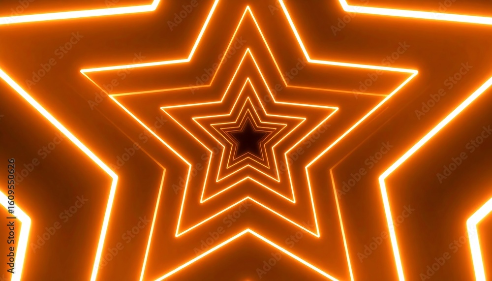 Naklejka premium Neon star tunnel