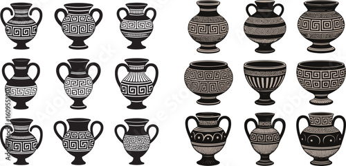 Ancient Greek Amphorae Collection pottery vases