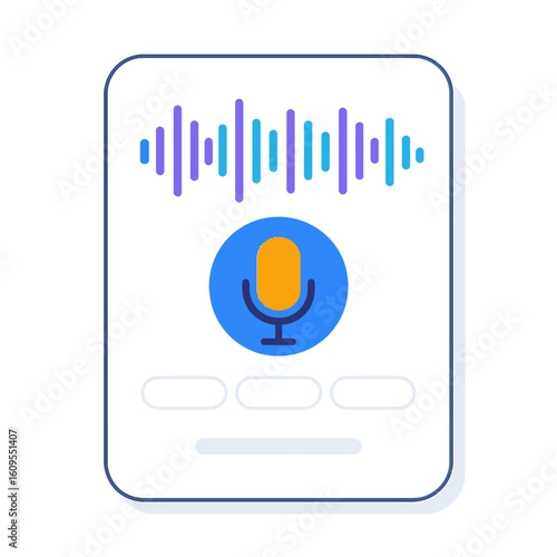 Digital Voice Assistant Interface with Audio Waveform and Microphone
