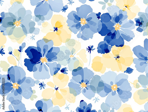 Cute feminine watercolor seamless pattern with wildflowers.hand drawn