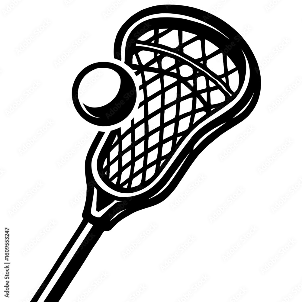Field Action- Lacrosse Stick with Ball for Dynamic Team Play Field Action- Lacrosse Stick with Ball for Dynamic Team Play