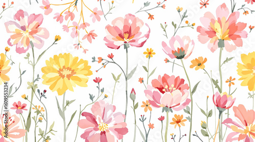 textile design with cute floral pattern image