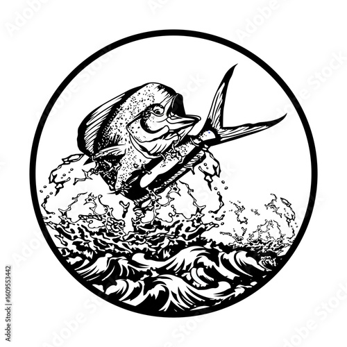 mahimahi dorado fishing illustration logo vector image t shirt