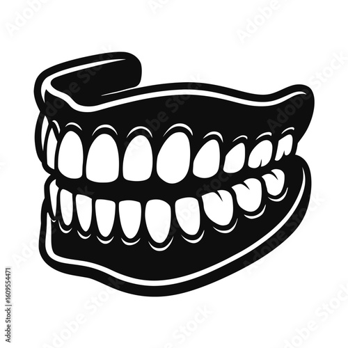 Full Set of Dentures- Illustrating Removable Oral Prosthetics