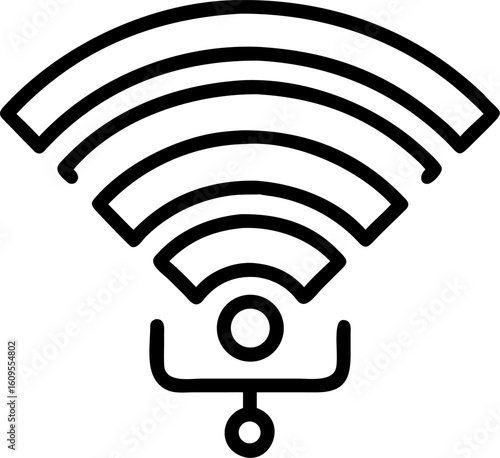 Vector graphic of a Wi-Fi symbol representing a wireless network connection