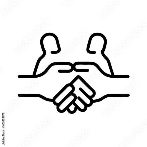 Icon representing a handshake between two people symbolizing agreement partnership and collaboration deal