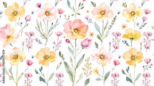 Seamless floral vector pattern with artistic roses and leaves on a deep green background. Hand painted brushstroke style, perfect for textiles, packaging, wallpapers, and feminine branding projects