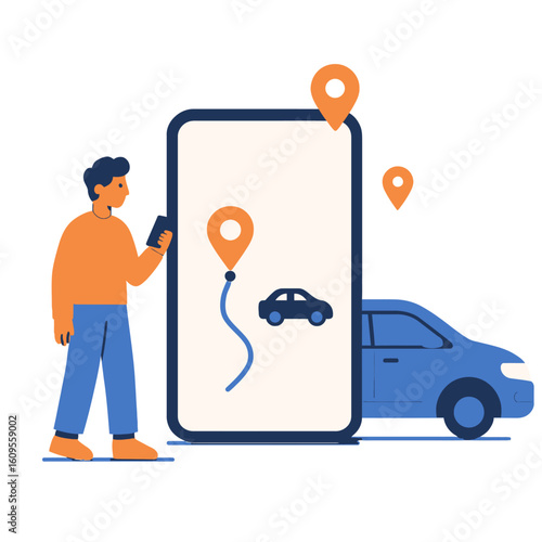 Mobile Ride-Sharing App with GPS Navigation and Car Service