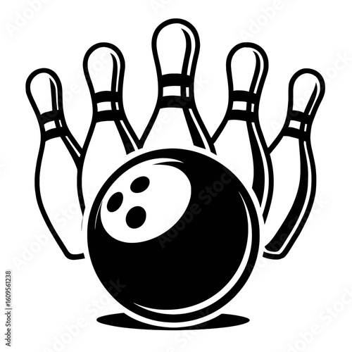 Ready for a Strike- Bowling Pins and Ball for Classic Alley Fun