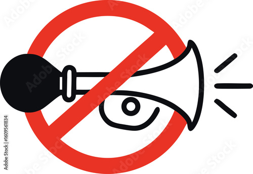 No honking symbol vector illustration prohibition horn