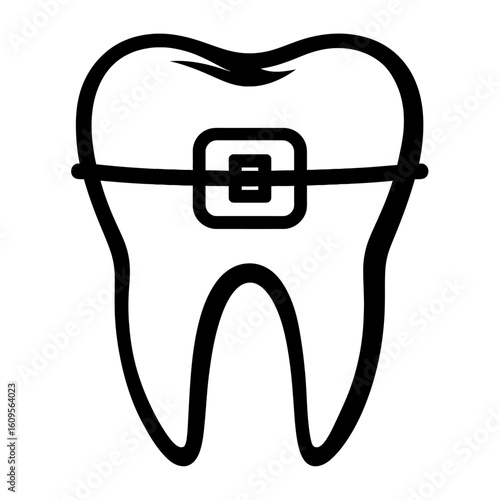 Tooth with Braces - Orthodontic Treatment for Straightening Teeth