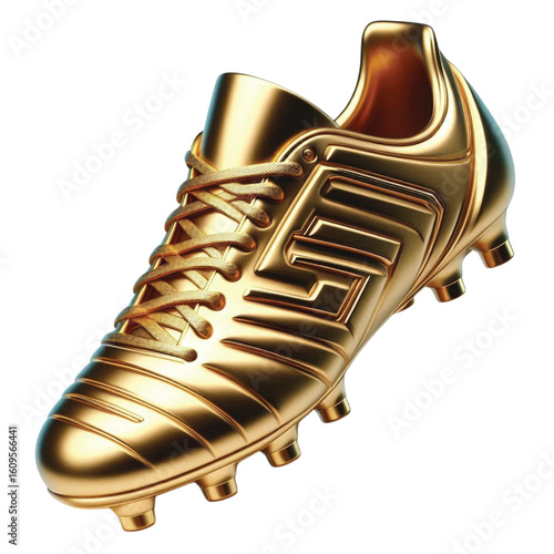 3d golden boot for football transparent