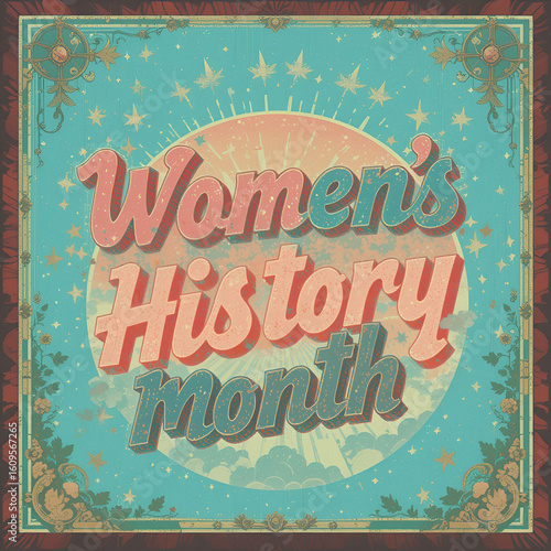 Retro 70s Style Womens History Month Typography