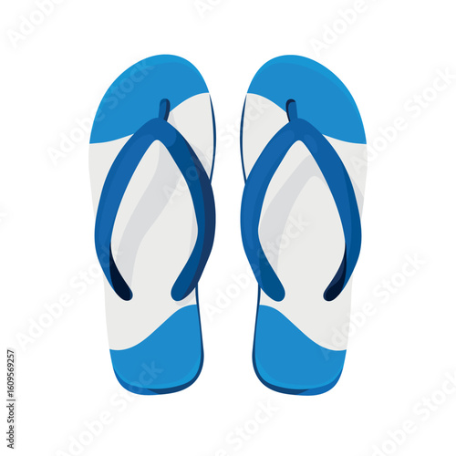 Flip flops. Flat vector clipart, illustration with isolated background.