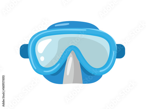 Diving mask. Flat vector clipart, illustration with isolated background.