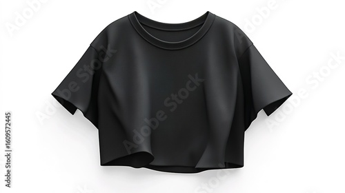 A black cropped t-shirt