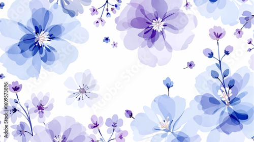 Seamless background with flowers, Computer drawn flower illustration. Watercolor Flowers.Manual composition.Big Set watercolor elements.