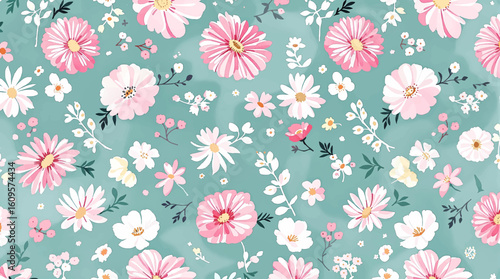 Abstract floral art background vector. Botanical watercolor hand painted pastel color flowers with white line art