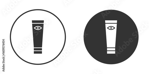 Eye cream icon in trendy flat design versions in black and white.