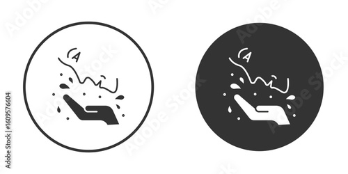 Face washing icon in trendy flat design versions in black and white.