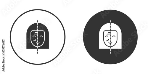 Facelifting procedure icon in trendy flat design versions in black and white.