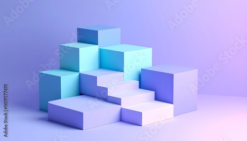 Abstract geometric shapes in pastel colors (3)