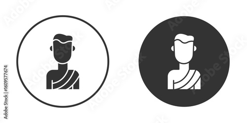 Hajj icon in trendy flat design versions in black and white.
