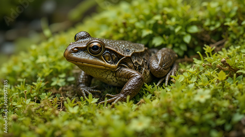 Common Toad (Bufo bufo)/Toad in thick green moss