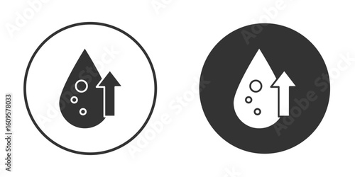 High cholesterol icon in trendy flat design versions in black and white.