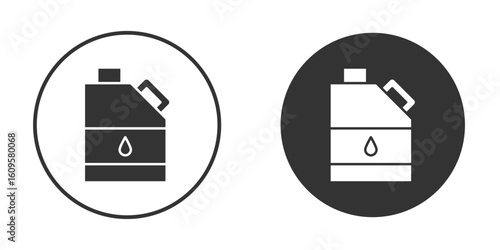 Oil can icon in trendy flat design versions in black and white.