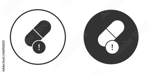 Overdose icon in trendy flat design versions in black and white.
